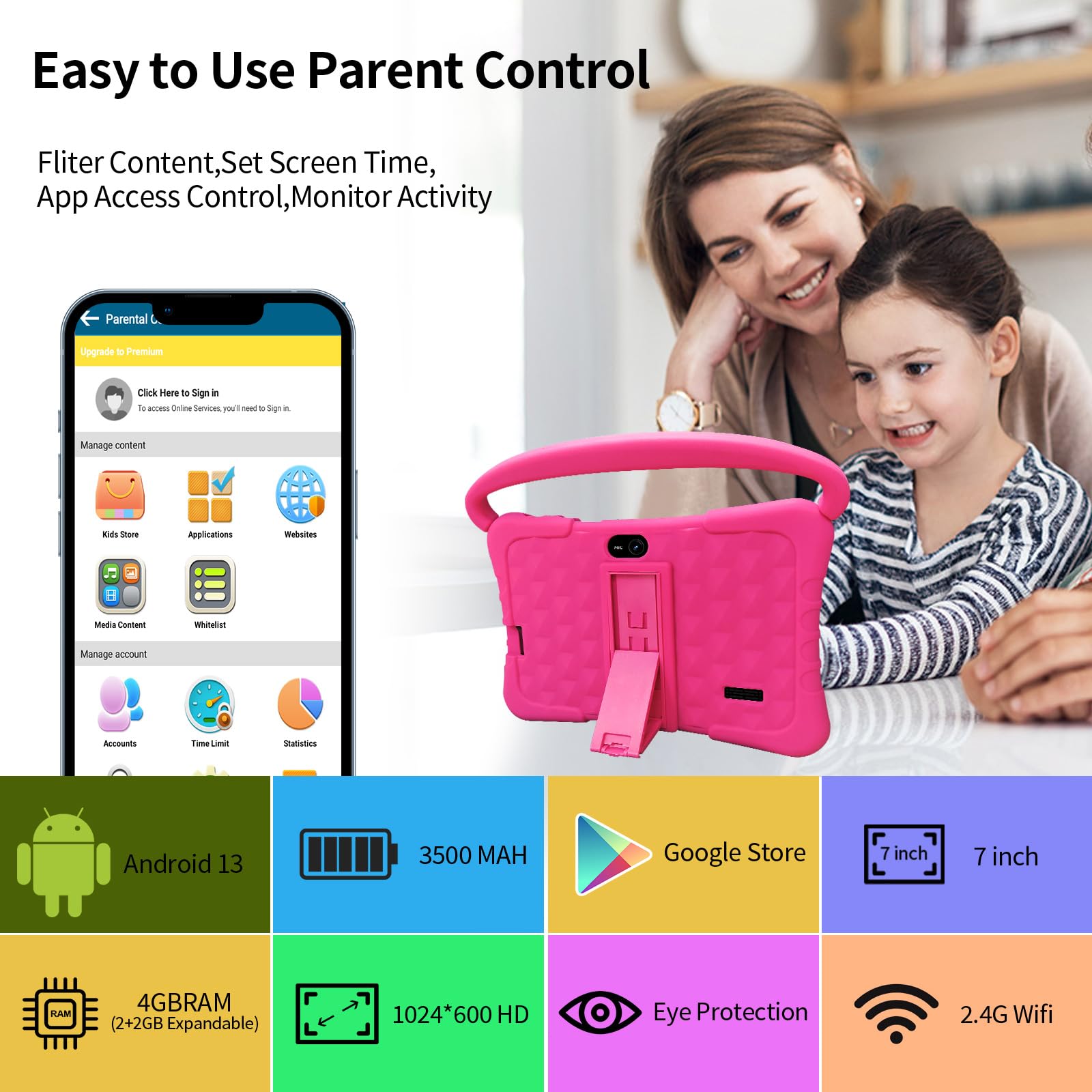 Amazon.co.jp: NEWISION 7インチ キッズ用タブレット ケース付 32GB